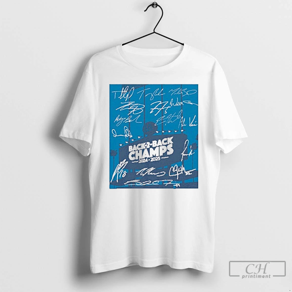 Premium Los Angeles Baseball Back To Back Champs Signature Roster T Shirts Hoodie Sweatshirt | PurePodTees.com