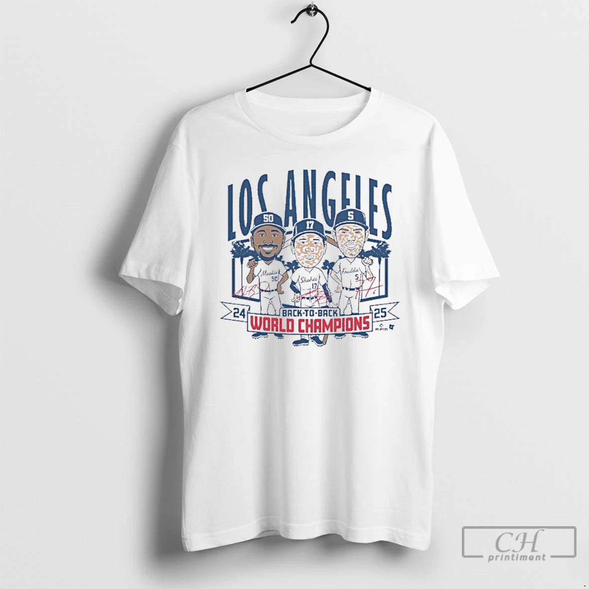 Premium Los Angeles Baseball Back To Back World Champs Caricatures T Shirts Hoodie Sweatshirt | PurePodTees.com