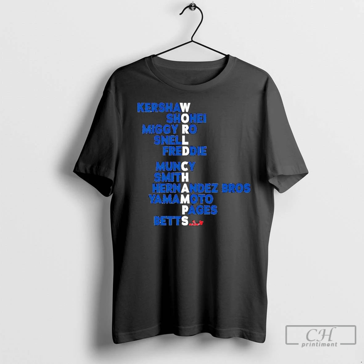 Premium Los Angeles Baseball World Champs Acrostic Names List Shirt Hoodie Sweatshirt | PurePodTees.com