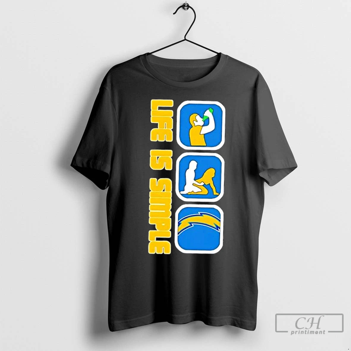 Premium Los Angeles Chargers Football Life Is Simple Shirt Hoodie Sweatshirt | PurePodTees.com