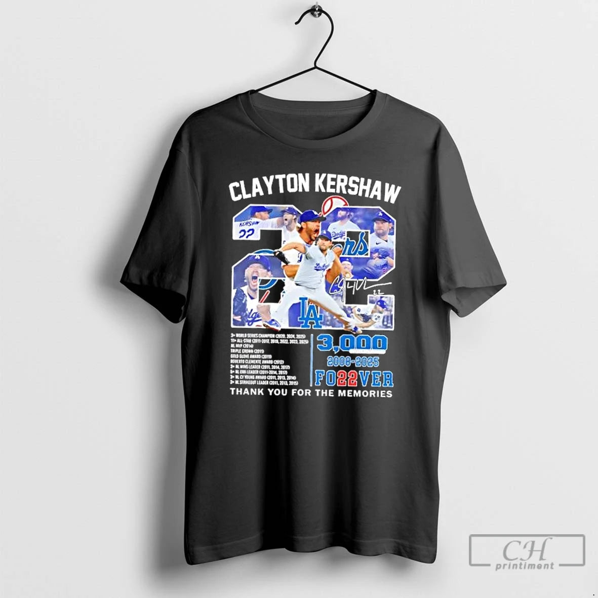 Premium Los Angeles Dodgers 2008 2025 Clayton Kershaw 3000 Forever Thank You For The Memories Shirt Hoodie Sweatshirt