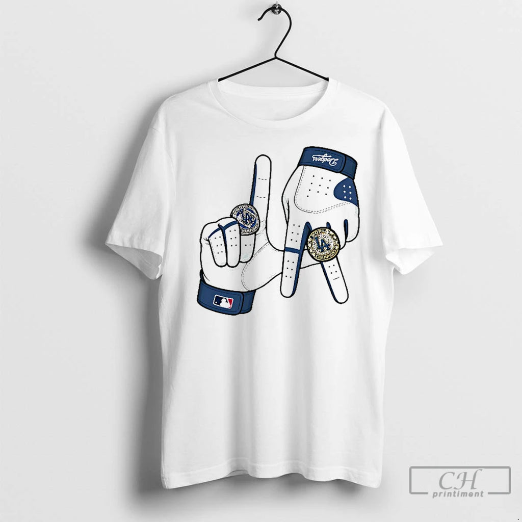 Premium Los Angeles Dodgers 2025 La Gloves Rings Graphic Shirt Hoodie Sweatshirt | PurePodTees.com