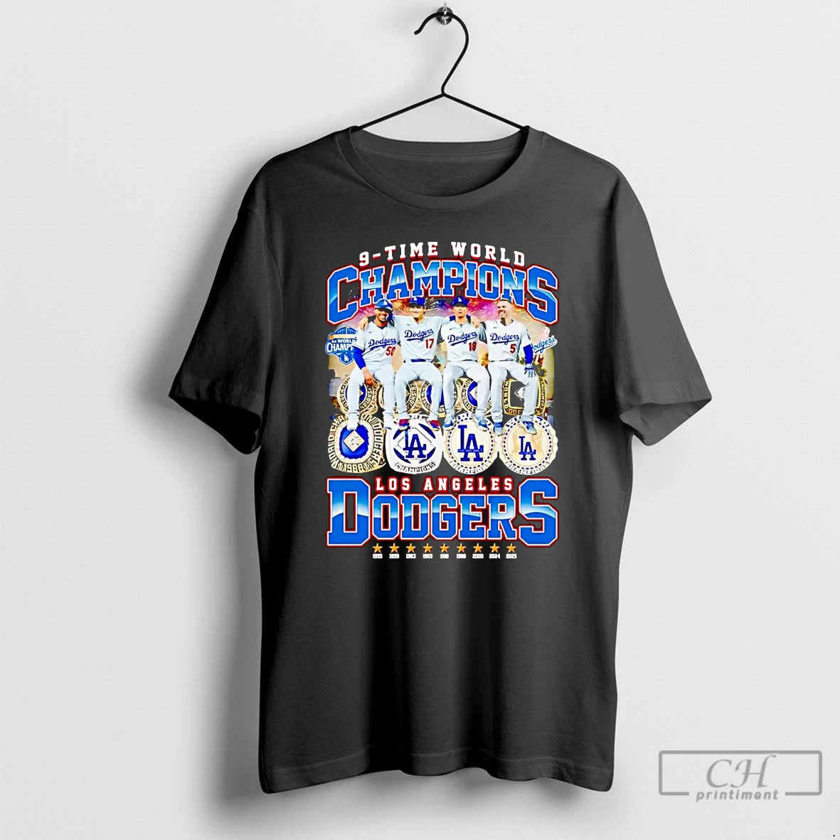 Premium Los Angeles Dodgers 9 Time World Series Champions Players T Shirts Hoodie Sweatshirt | PurePodTees.com