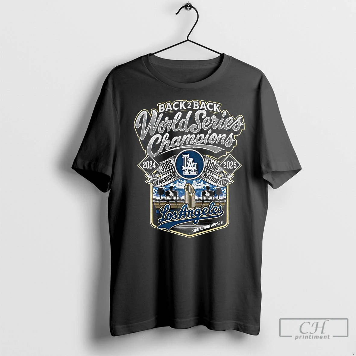 Premium Los Angeles Dodgers Back 2 Back World Series Champions Jobs American Done National Side Shirt Hoodie Sweatshirt