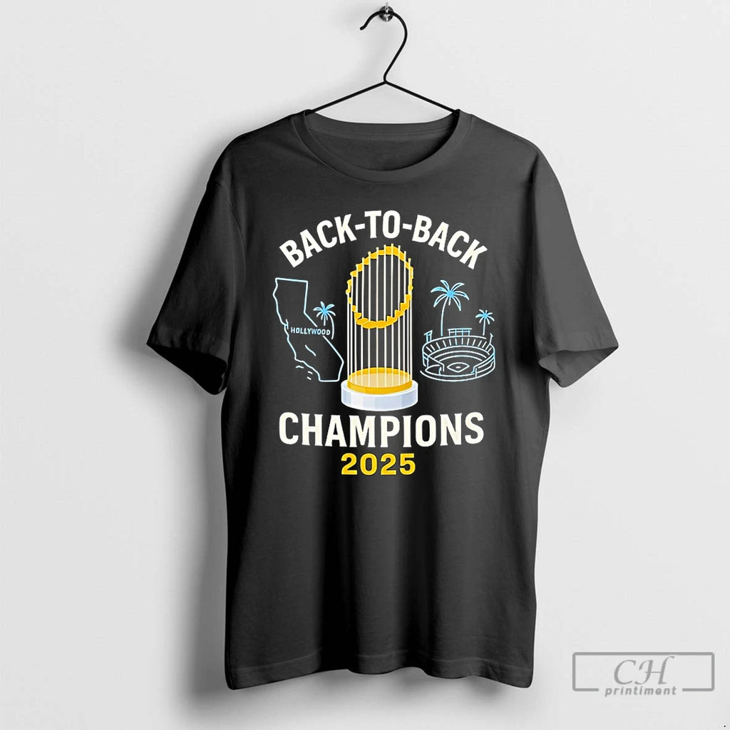 Premium Los Angeles Dodgers Back To Back Champions 2025 T Shirts Hoodie Sweatshirt | PurePodTees.com