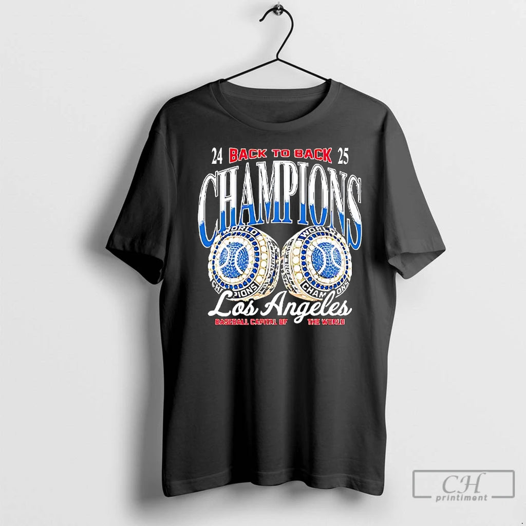 Premium Los Angeles Dodgers Baseball Capital Of The World Back To Back Champions Shirt Hoodie Sweatshirt | PurePodTees.com