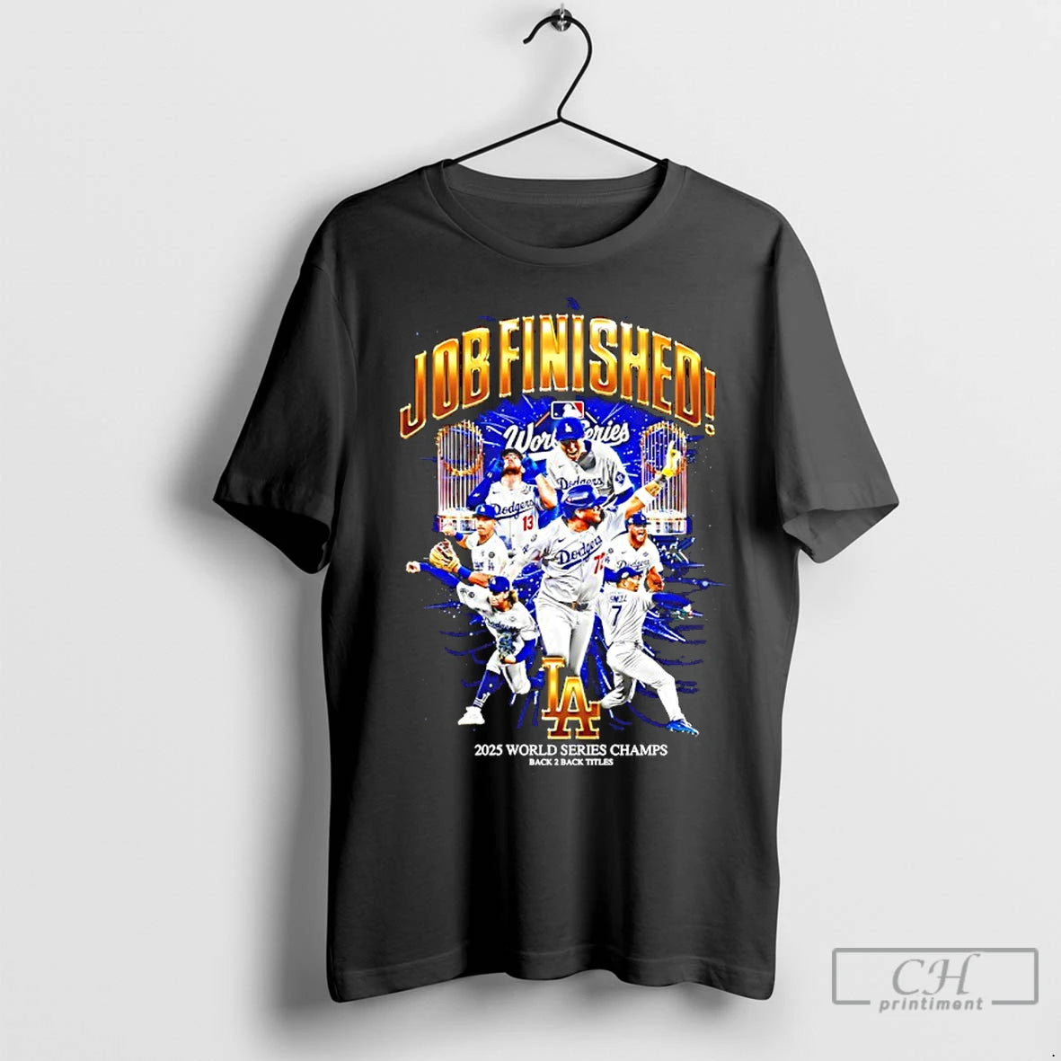 Premium Los Angeles Dodgers Job Finished 2025 World Series Champs Shirt Hoodie Sweatshirt | PurePodTees.com