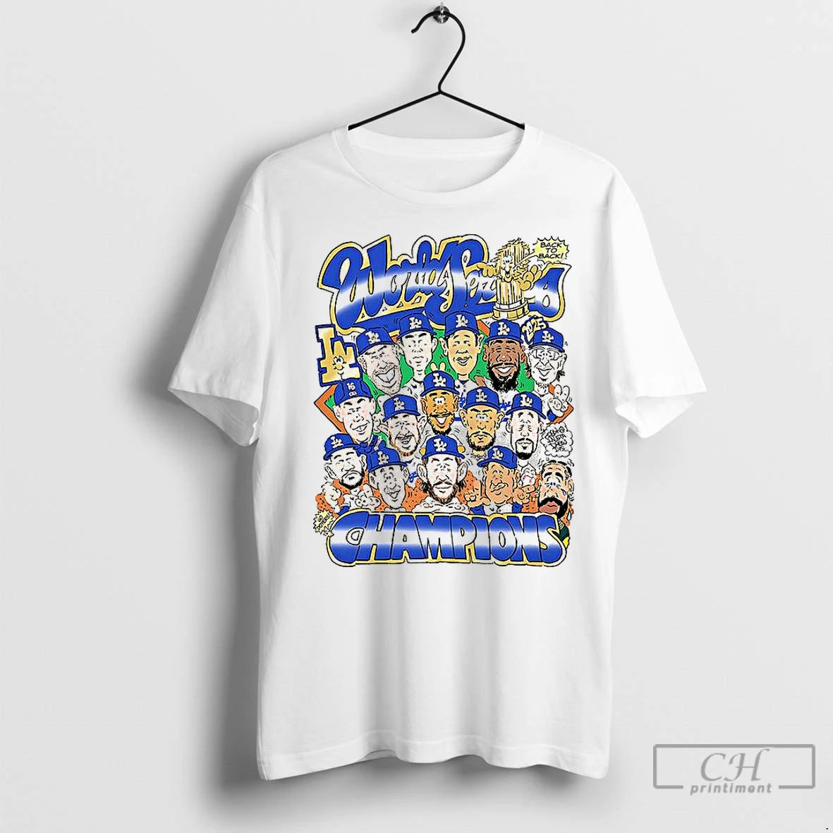 Premium Los Angeles Dodgers World Series Back To Back Champions 2025 Player Cartoon Shirt Hoodie Sweatshirt | PurePodTees.com