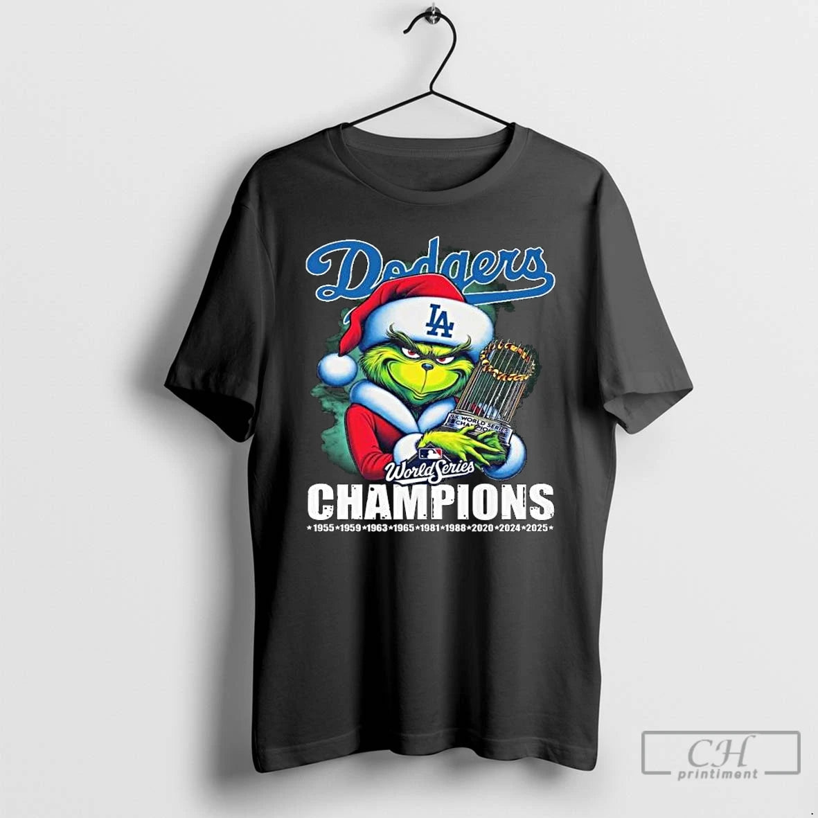 Premium Los Angeles Dodgers X The Grinch World Series Champions 2025 Long Sleve T Shirts Hoodie Sweatshirt | PurePodTees.com