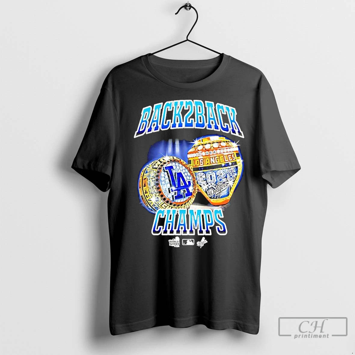 Premium Los Angeles Dodgers Back 2 Back Champs Rings Shirt Hoodie Sweatshirt | PurePodTees.com