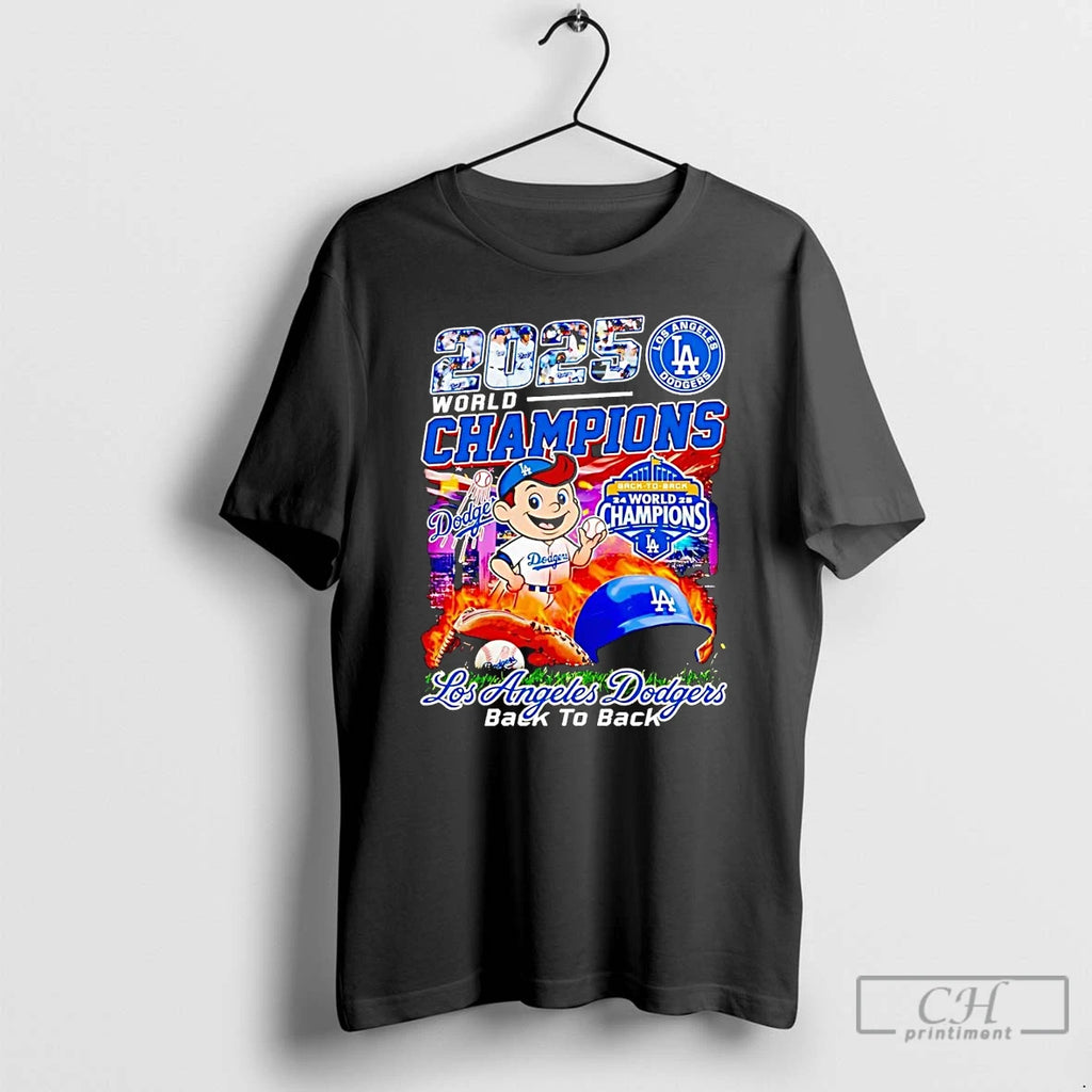 Premium Los Angeles Dodgers Back To Back World Champions 2025 T Shirts Hoodie Sweatshirt | PurePodTees.com