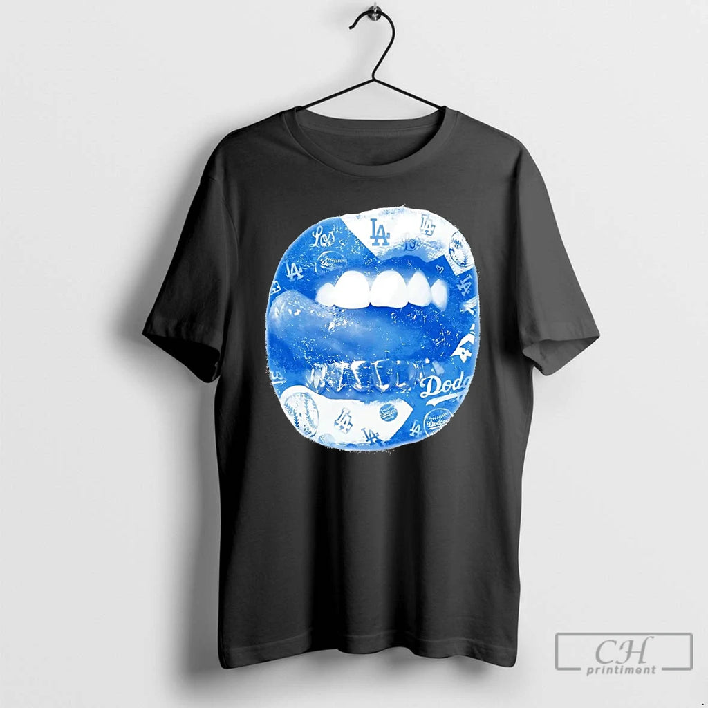 Premium Los Angeles Dodgers Lips T Shirts Hoodie Sweatshirt | PurePodTees.com