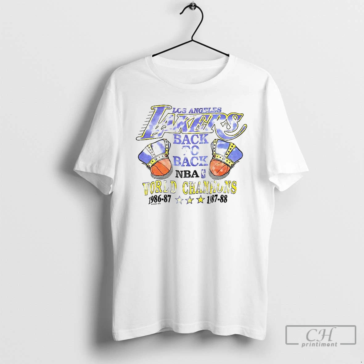 Premium Los Angeles Lakers Back To Back World Champions 1987 Vintage T Shirts Hoodie Sweatshirt | PurePodTees.com