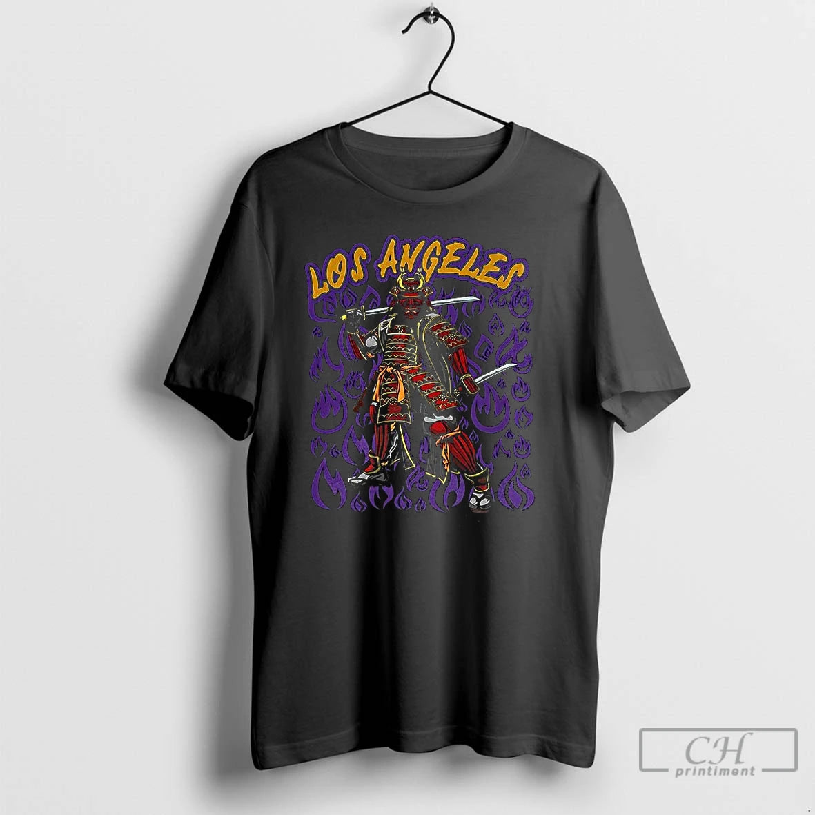 Premium Los Angeles Lakers Basketball Japanese Samurai Warrior T Shirts Hoodie Sweatshirt | PurePodTees.com