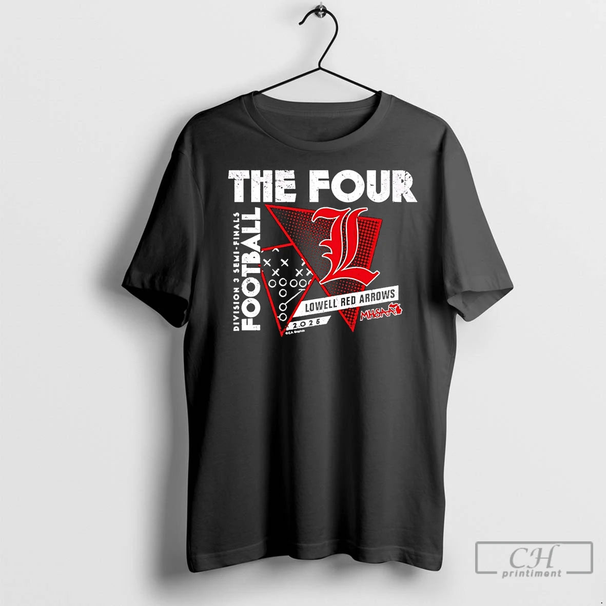 Premium Lowell Red Arrows The Four 2025 Mhsaa Football D3 Finals Shirt Hoodie Sweatshirt | PurePodTees.com