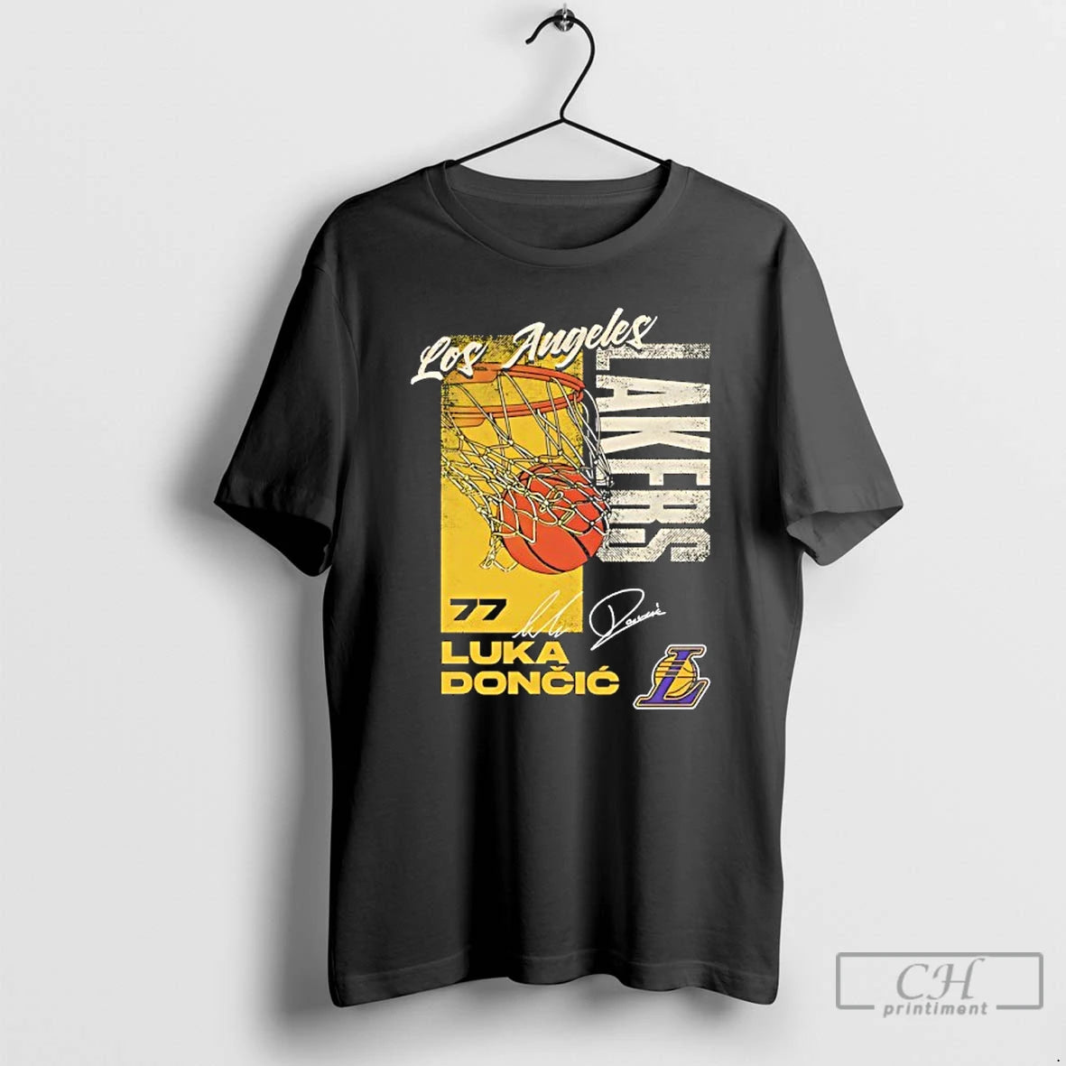 Premium Luka Doncic 77 Los Angeles Lakers All Net Signature T Shirts Hoodie Sweatshirt | PurePodTees.com