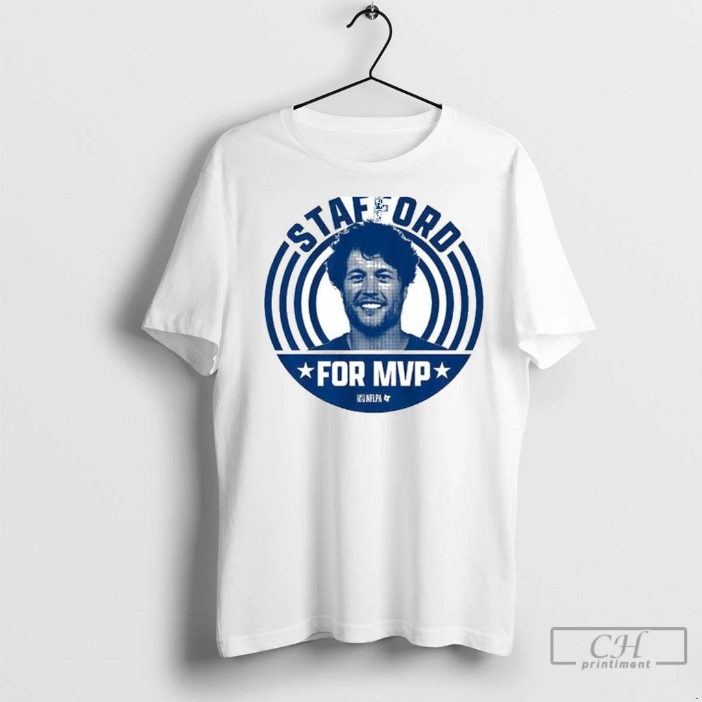 Premium Matthew Stafford For Mvp 2025 Circle White Shirt Hoodie Sweatshirt | PurePodTees.com