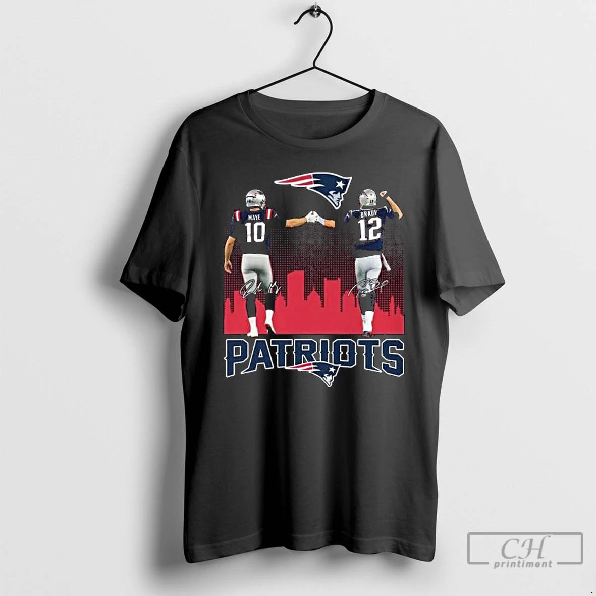 Premium Maye And Brady Patriots Graphic Signature 2025 Long Sleve T Shirts Hoodie Sweatshirt | PurePodTees.com