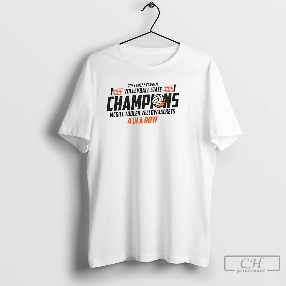 Premium Mcgill Toolen Yellowjackets 2025 Ahsaa Volleyball 7a State Champions T Shirts Hoodie Sweatshirt | PurePodTees.com