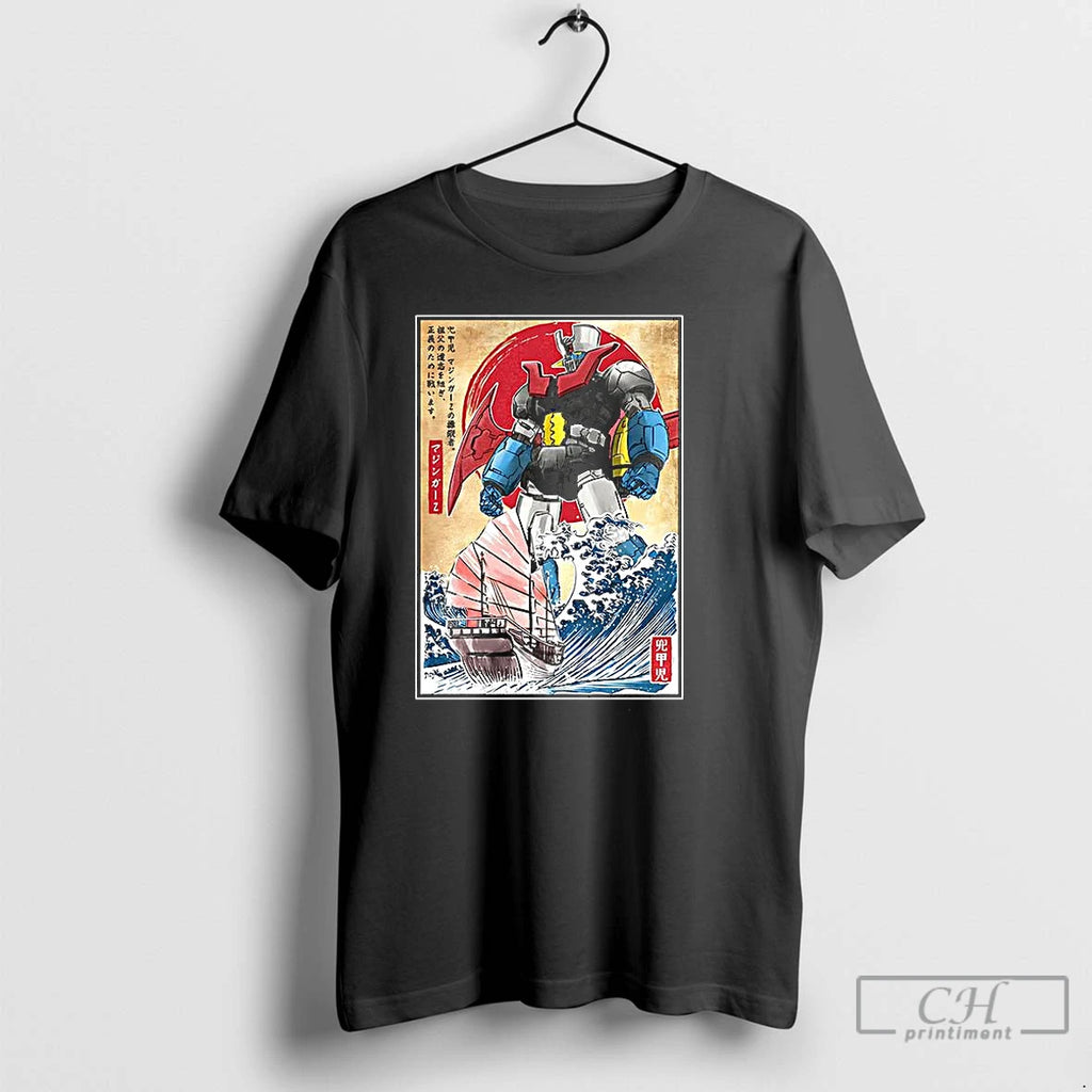 Premium Mecha Z Go Nagai Anime Big Waves Off Kanagawa Japanese Style T Shirts Hoodie Sweatshirt | PurePodTees.com