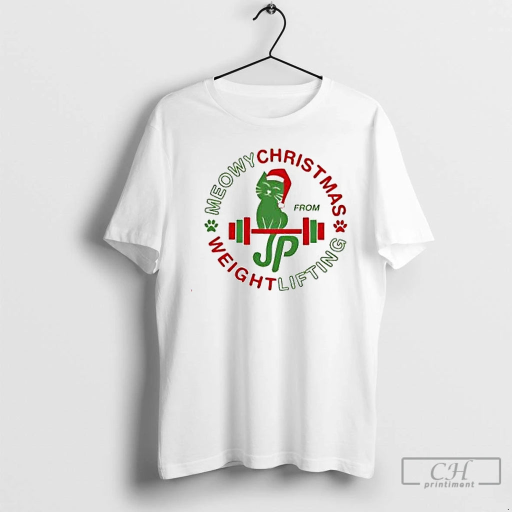 Premium Meowy Christmas From Weight Lifting T Shirts Hoodie Sweatshirt | PurePodTees.com