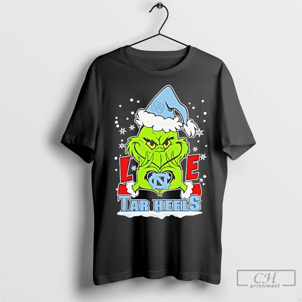 Premium Merry Christmas Grinch Love North Carolina Tar Heels Shirt Hoodie Sweatshirt | PurePodTees.com
