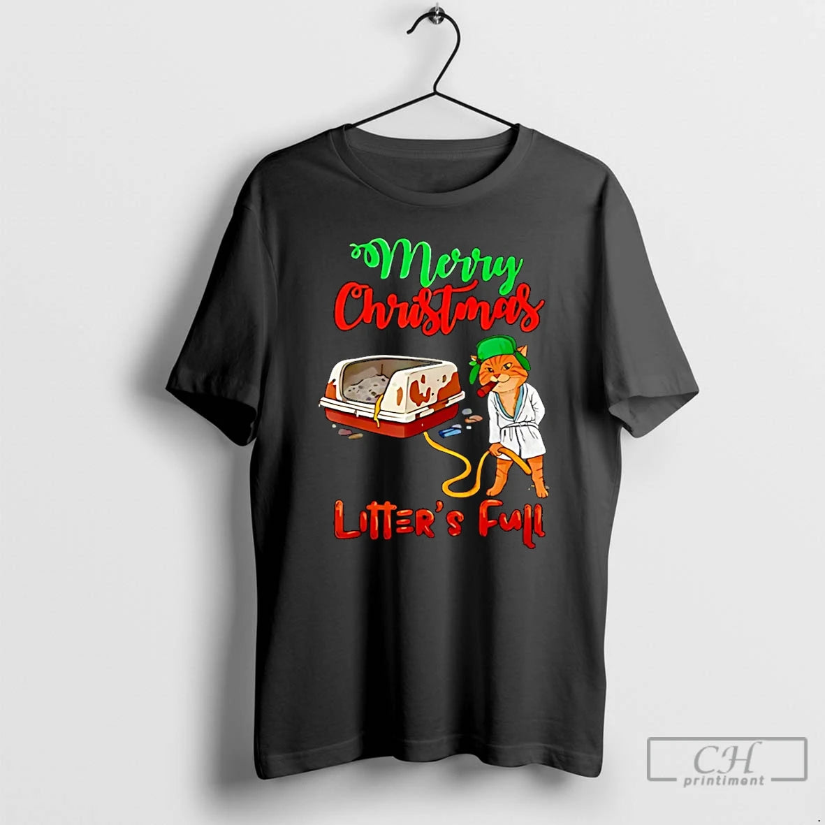 Premium Merry Christmas Litters Full Cat Lovers Funny Christmas T Shirts Hoodie Sweatshirt | PurePodTees.com
