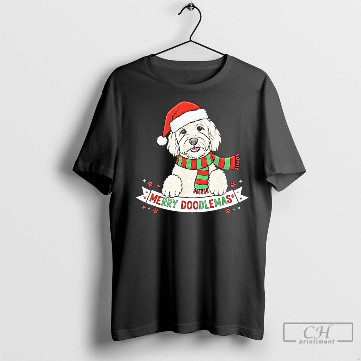 Premium Merry Doodlemas Goldendoodle Christmas Dog Shirt Hoodie Sweatshirt | PurePodTees.com