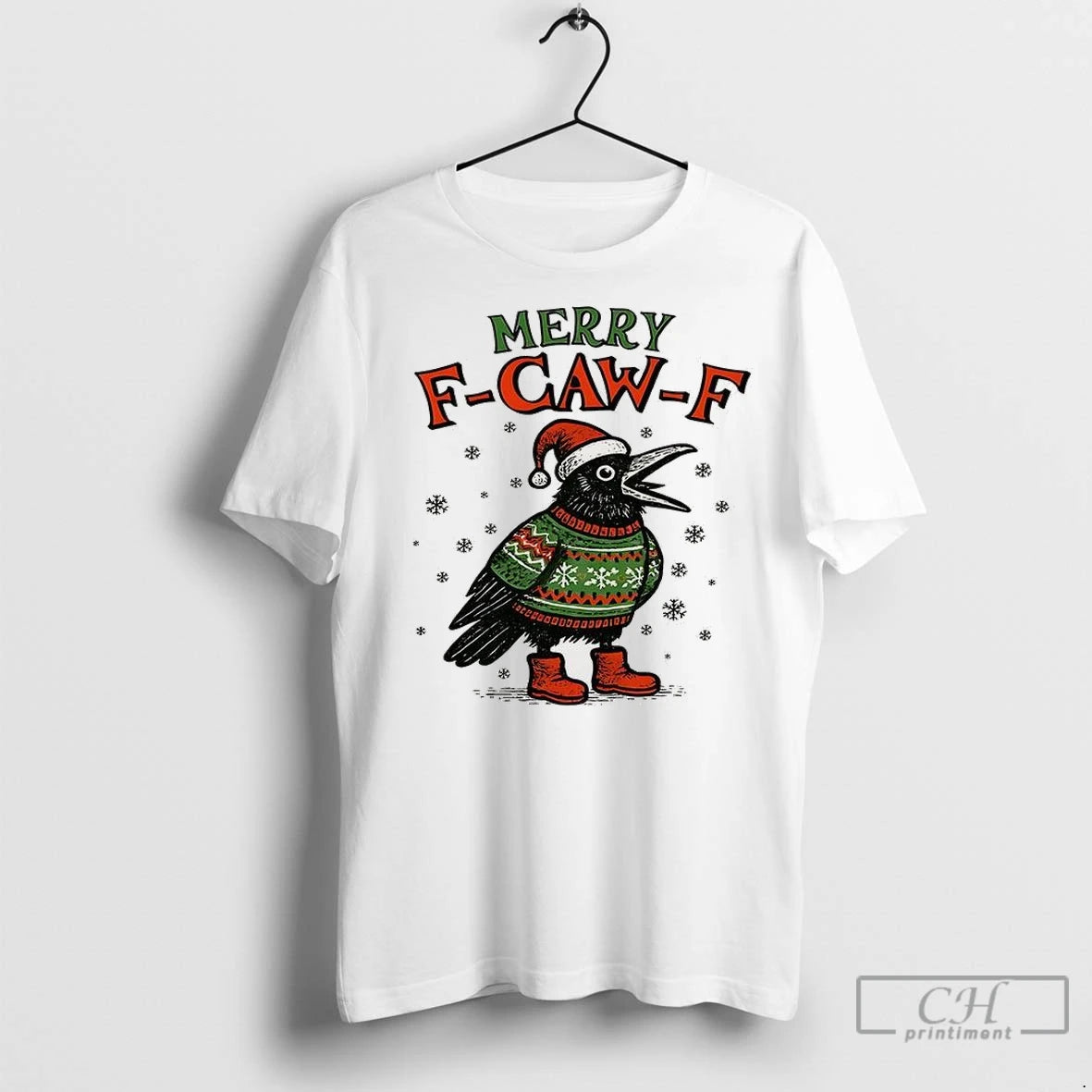 Premium Merry F Caw F Merry Christmas Shirt Hoodie Sweatshirt | PurePodTees.com