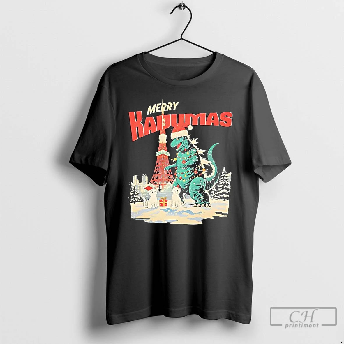 Premium Merry Kadumas Harajuku Kaiju Christmas Shirt Hoodie Sweatshirt | PurePodTees.com