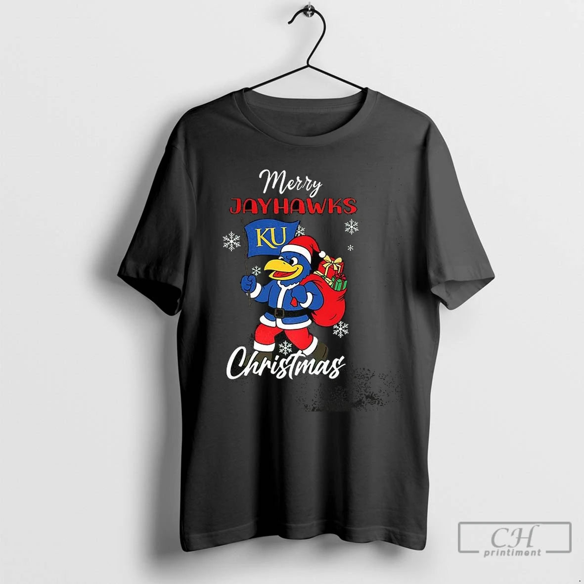 Premium Merry Kansas Jayhawks Ncaa Mascot Christmas Shirt Hoodie Sweatshirt | PurePodTees.com