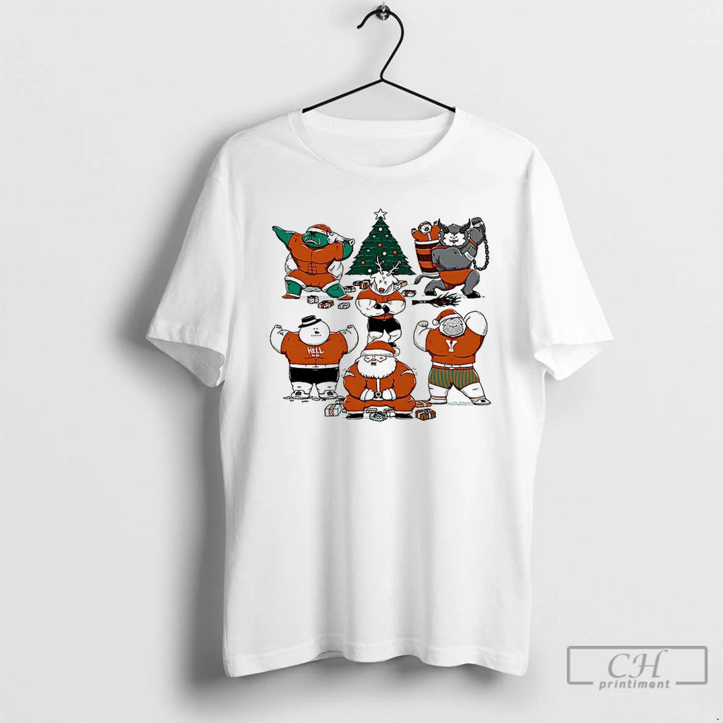Premium Merry Muscular Christmas Characters T Shirts Hoodie Sweatshirt | PurePodTees.com