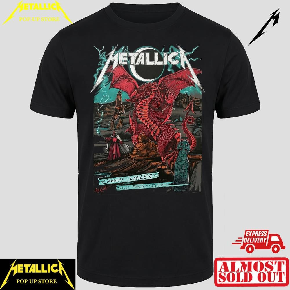 Premium Metallica M72 Tour Cardiff Wales 2026 Commemorative Apparel – Limited Red Dragon Art Print
