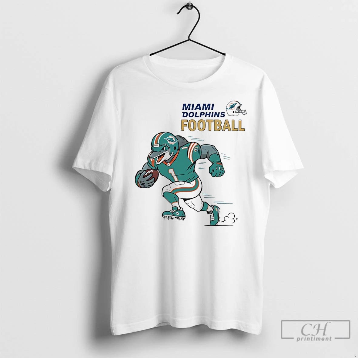 Premium Miami Dolphins Football Aqua Rush Mascot Shirt Hoodie Sweatshirt | PurePodTees.com
