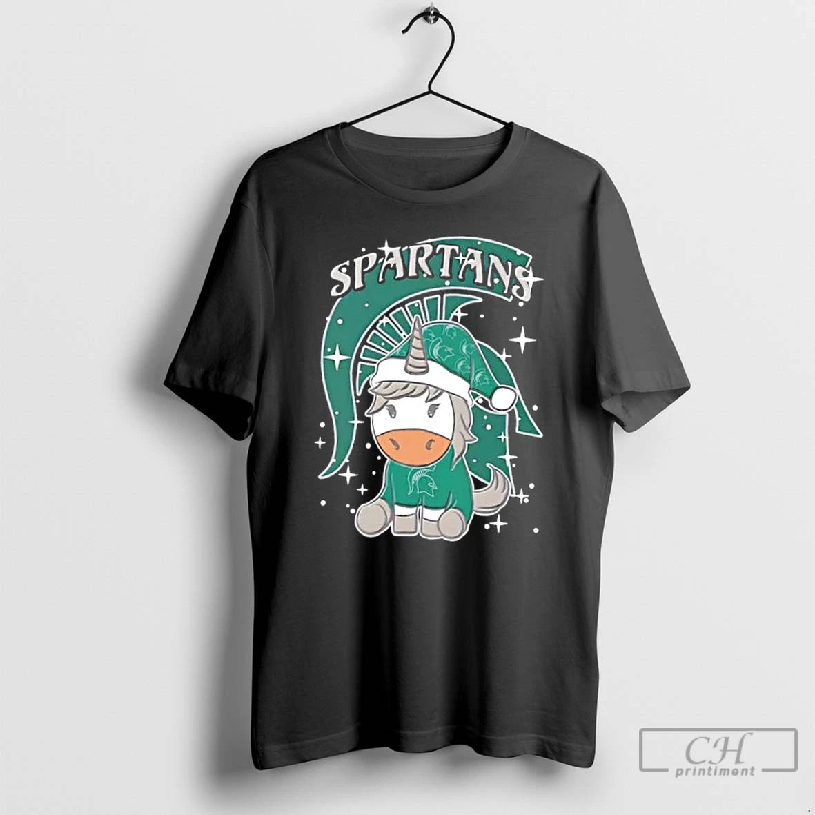 Premium Michigan State Spartans Football X Unicorn Merry Christmas T Shirts Hoodie Sweatshirt | PurePodTees.com