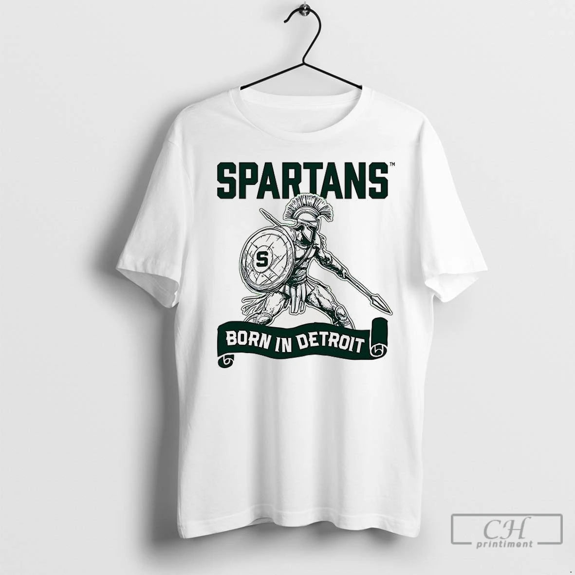 Premium Michigan State Spartans Born In Detroit Shirt Hoodie Sweatshirt | PurePodTees.com