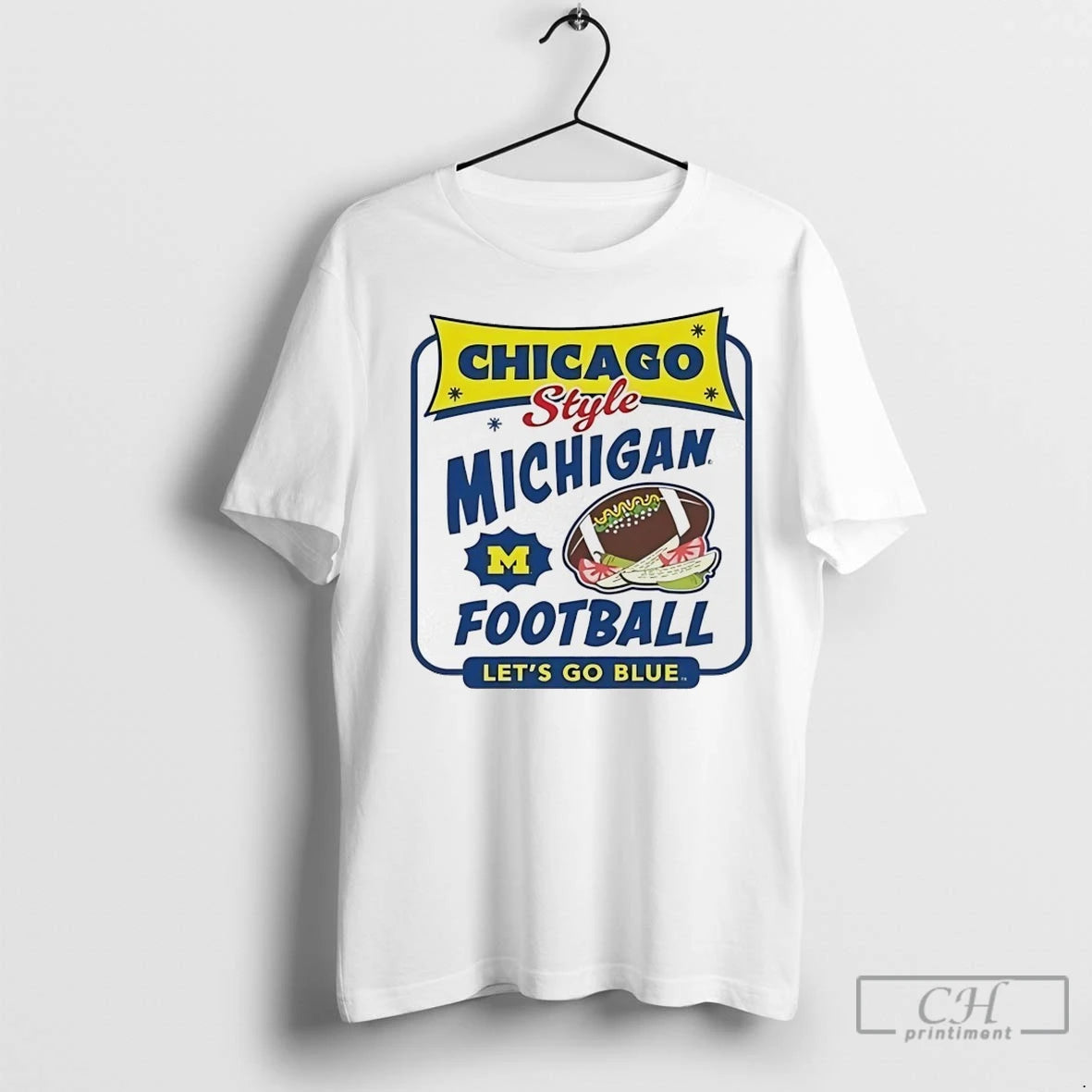 Premium Michigan Wolverines Chicago Style Lets Go Blue Shirt Hoodie Sweatshirt | PurePodTees.com