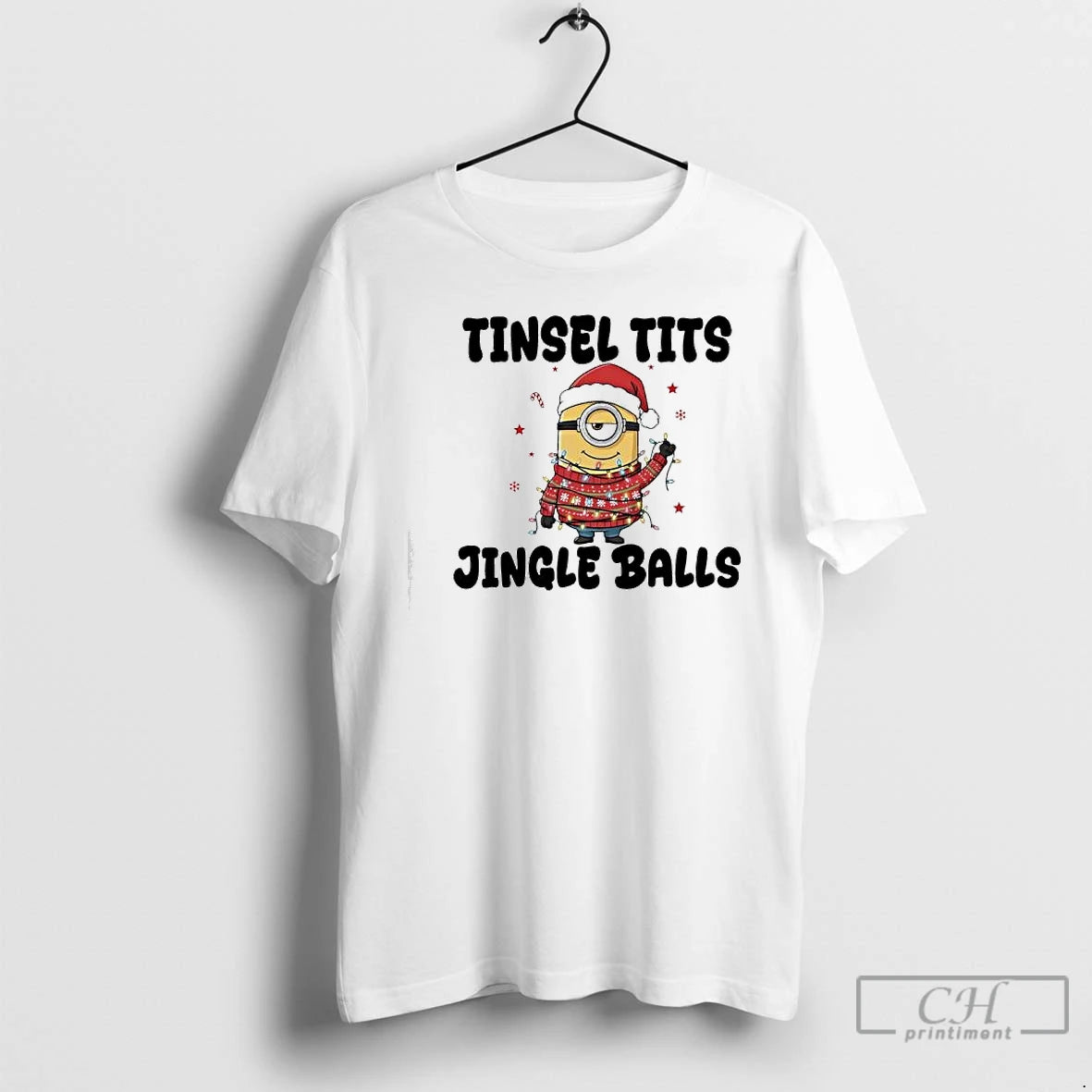 Premium Minion Christmas Lights Tinsel Tits Jingle Balls Shirt Hoodie Sweatshirt | PurePodTees.com