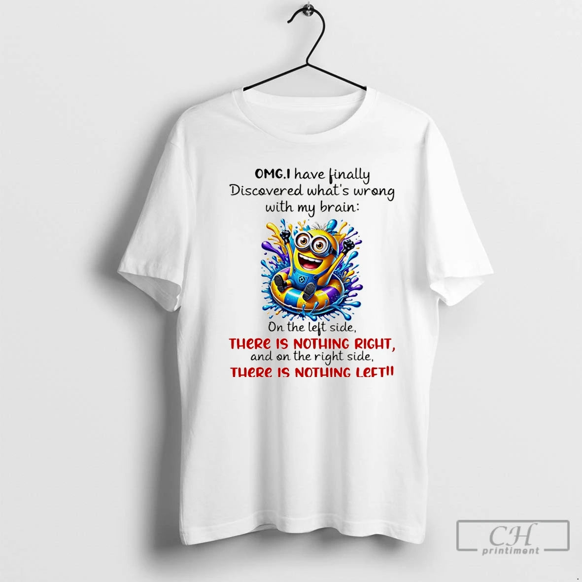 Premium Minion Omg I Have Finally Discovered Whats Wrong With My Brain Christmas T Shirts Hoodie Sweatshirt | PurePodTees.com