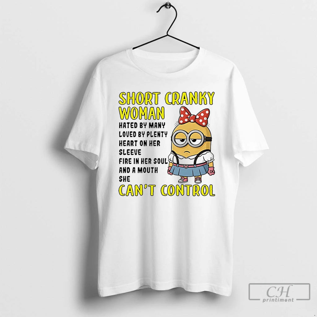 Premium Minion Short Cranky Woman Hated By Many Loved By Plenty Heart On Her Shirt Hoodie Sweatshirt | PurePodTees.com
