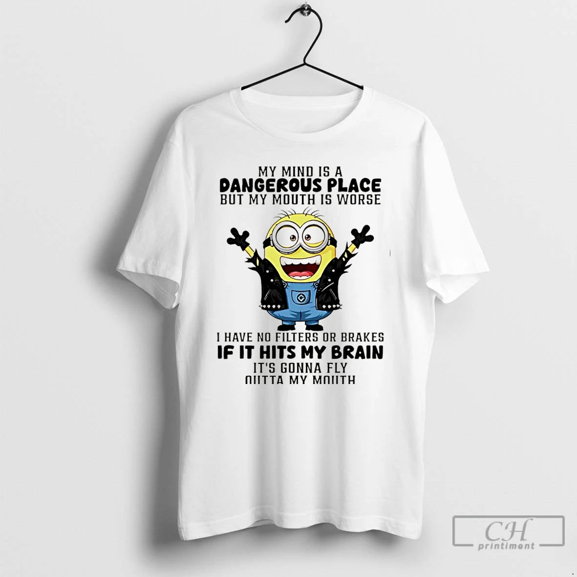 Premium Minion My Mind Is A Dangerous Place But My Mouth Is Worse Christmas Shirt Hoodie Sweatshirt | PurePodTees.com