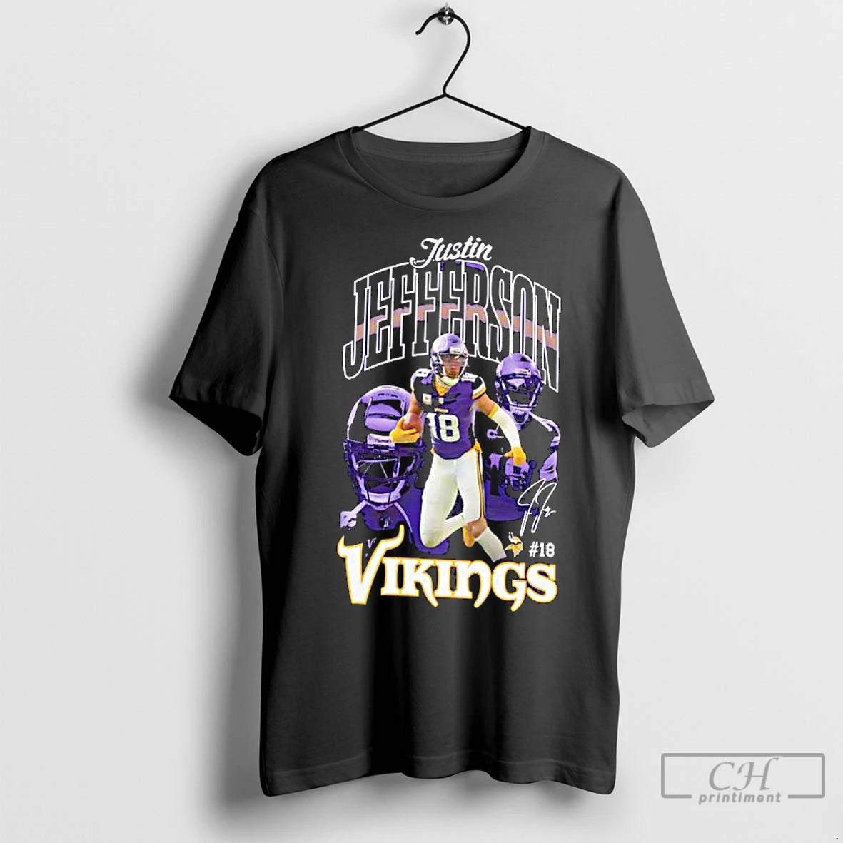 Premium Minnesota Vikings Justin Jefferson Signature Shirt Hoodie Sweatshirt | PurePodTees.com