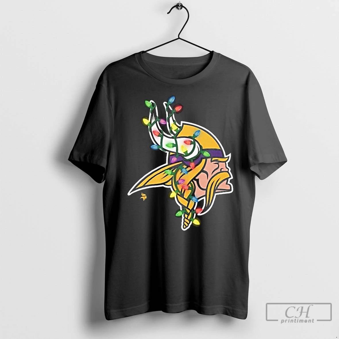 Premium Minnesota Vikings Primary Logo Holiday Lights 2025 Long Sleve Shirt Hoodie Sweatshirt | PurePodTees.com