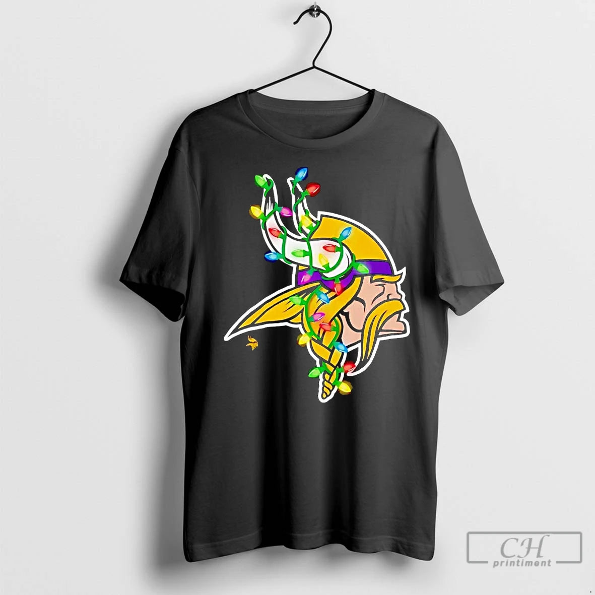 Premium Minnesota Vikings Logo Christmas Light Shirt Hoodie Sweatshirt | PurePodTees.com