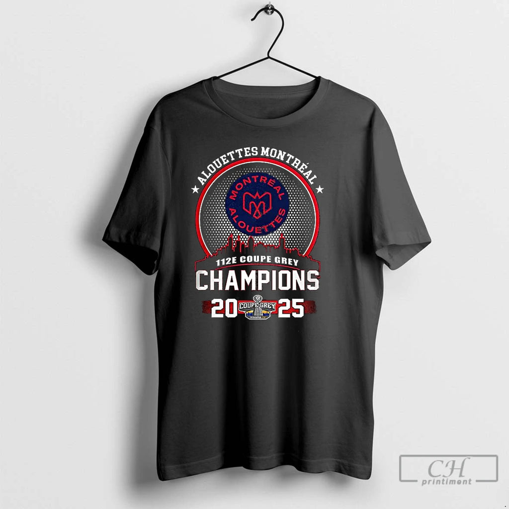 Premium Montreal Alouettes 112e Grey Cup Champions 2025 City Skyline Shirt Hoodie Sweatshirt | PurePodTees.com