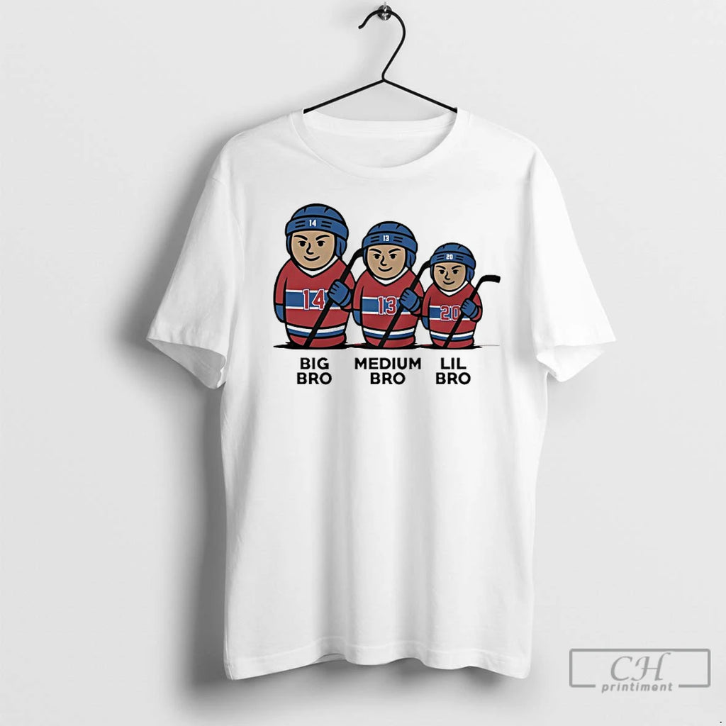 Premium Montreal Canadiens 3 Bros Big Bro Medium Bro Lil Bro Shirt Hoodie Sweatshirt | PurePodTees.com