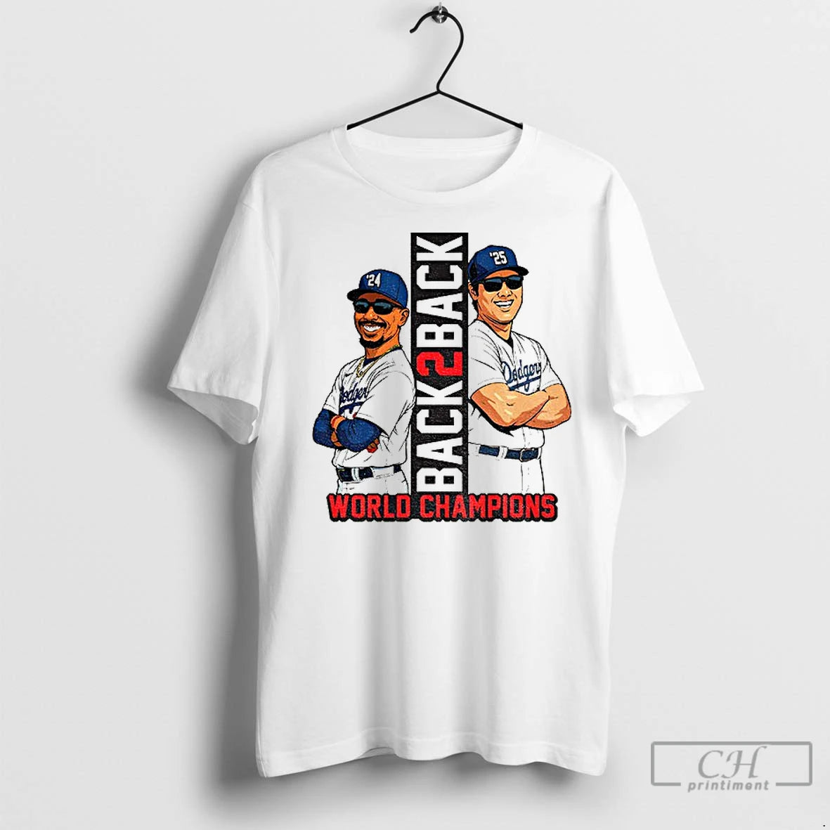Premium Mookie Betts And Shohei Ohtani Cartoon Los Angeles Dodgers Back 2 Back World Champions Shirt Hoodie Sweatshirt