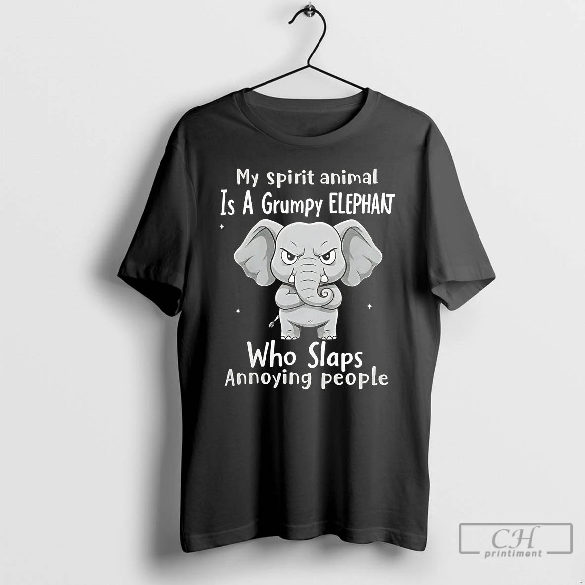 Premium My Spirit Animal Is A Grumpy Elephant Who Slaps Annoying People T Shirts Hoodie Sweatshirt | PurePodTees.com