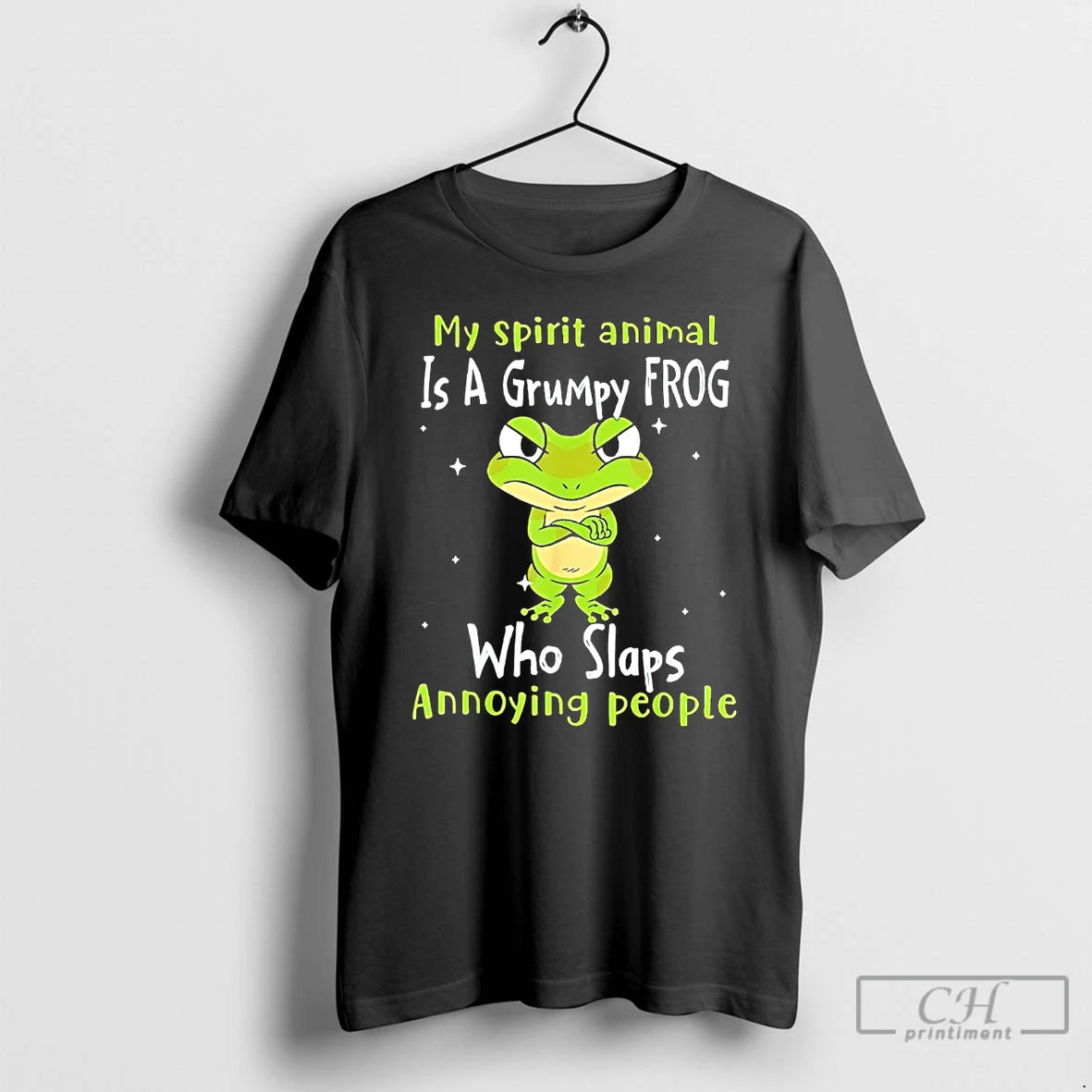 Premium My Spirit Animal Is A Grumpy Frog Who Slaps Annoying People T Shirts Hoodie Sweatshirt | PurePodTees.com