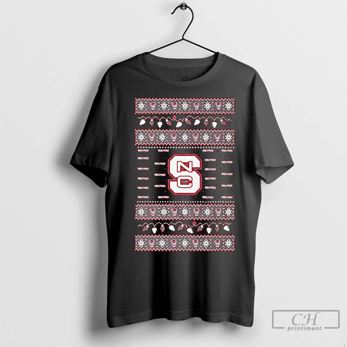 Premium Nc State Wolfpack Ugly Christmas Light Shirt Hoodie Sweatshirt | PurePodTees.com